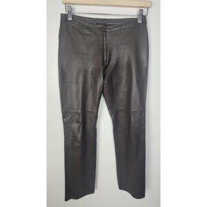 Max Azria Women's Sz. 2 Brown Soft Leather Straight Leg Pants
